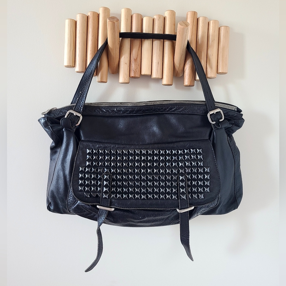 Tylie Malibu Rose Studded Hobo - Black